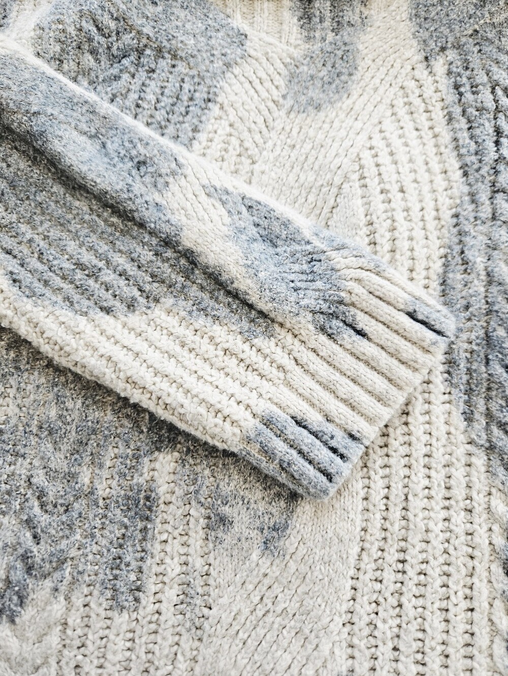 Anthropologie Pilcro Spotted Turtleneck Chunky Cable Knit Oversized Sweater M - Picture 8 of 11
